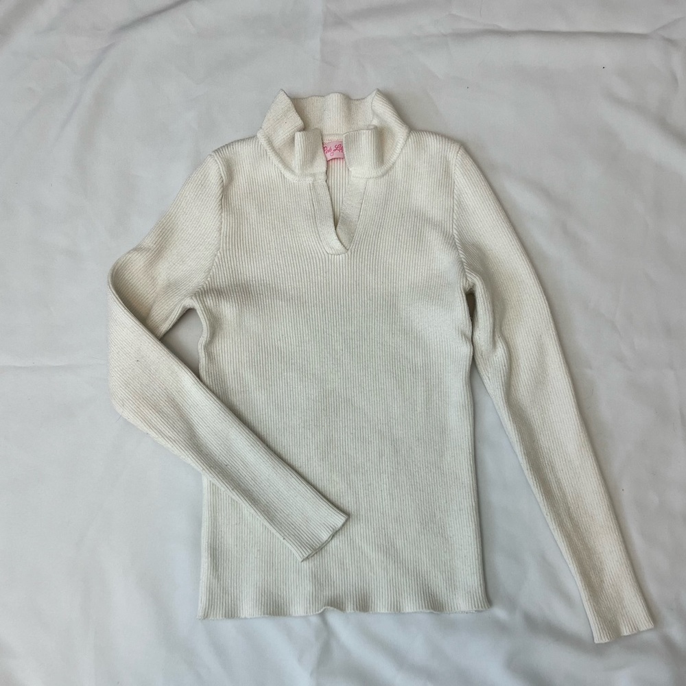 Cream Collard Sweater